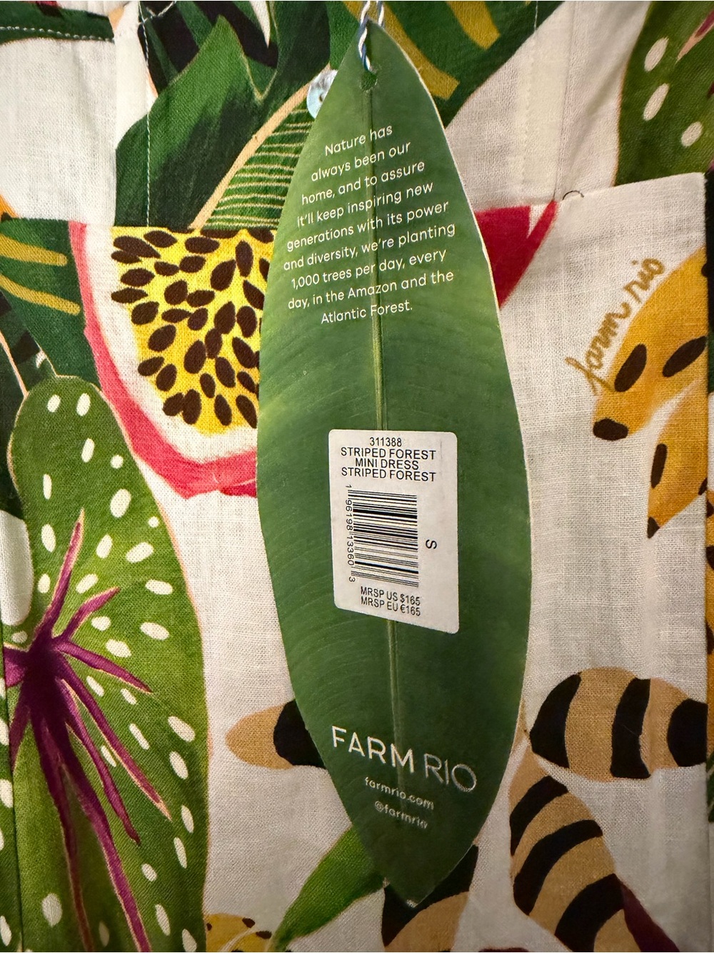 NWT Farm Rio Striped Forest Mini Dress - Picture 4 of 5